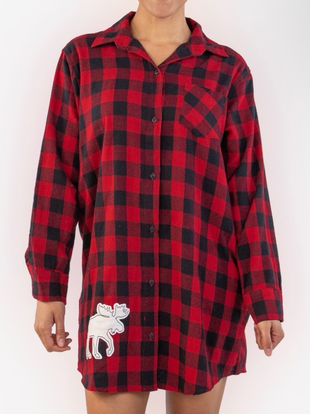 Plaid Print Sleep Shirt S/M